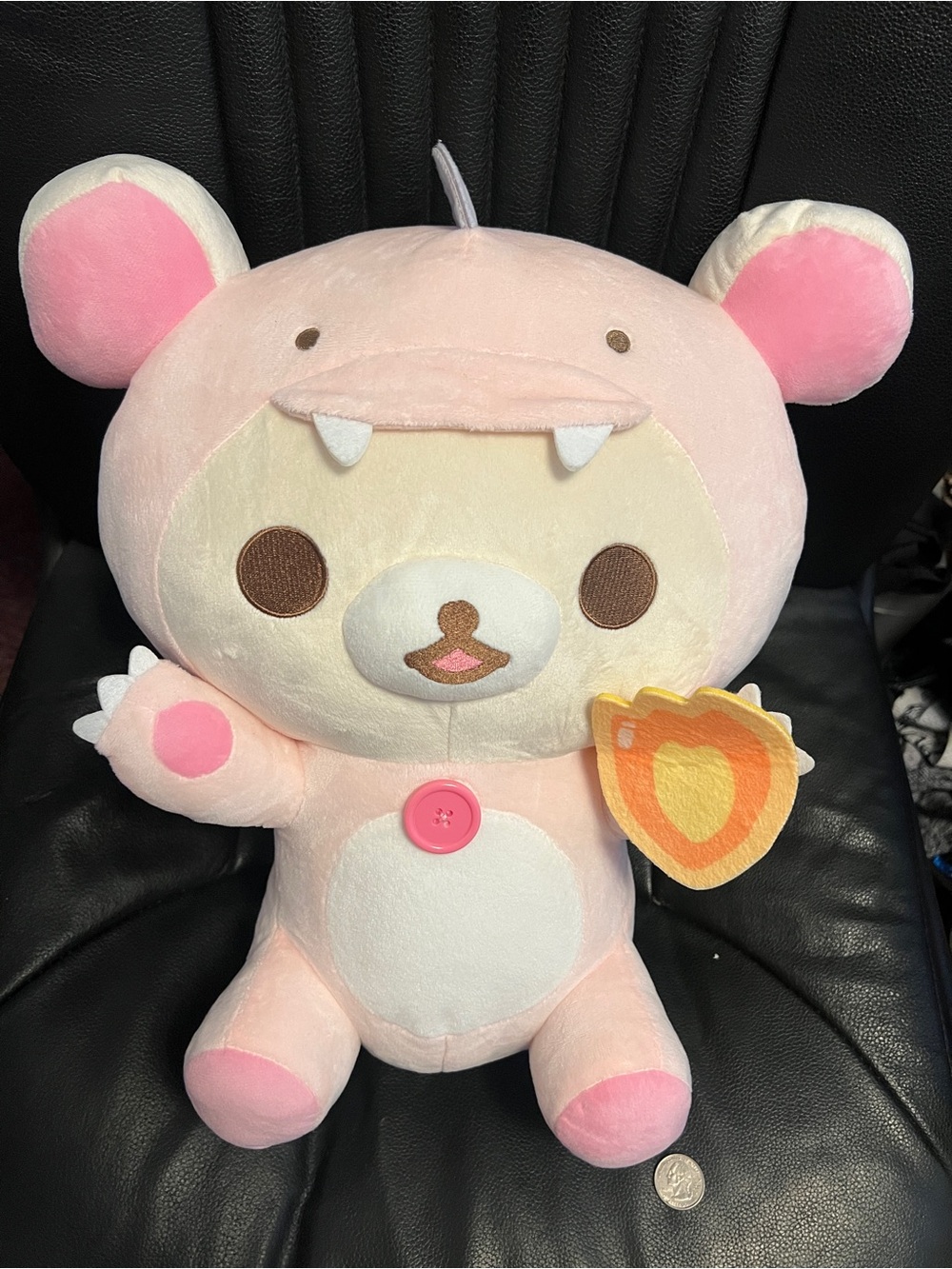 San-X Round1 Exclusive Korilakkuma Dino with Cookie 16 inch - Light Pink